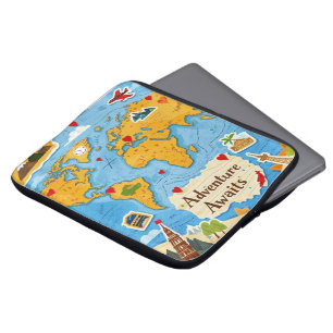 Erlebniswelten für World Map Heart Buttone Laptopschutzhülle