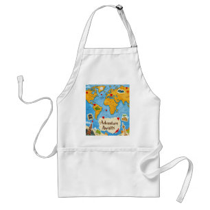 Erlebniswelten für World Map Heart Buttone Schürze