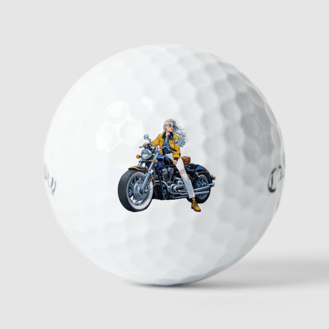 Erlebniszeit Motorradfahrer Golf Bälle (Vorderseite)