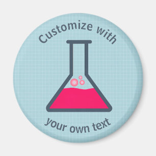 Erlenmeyer Flask Science Benutzerdefinierter Text Magnet