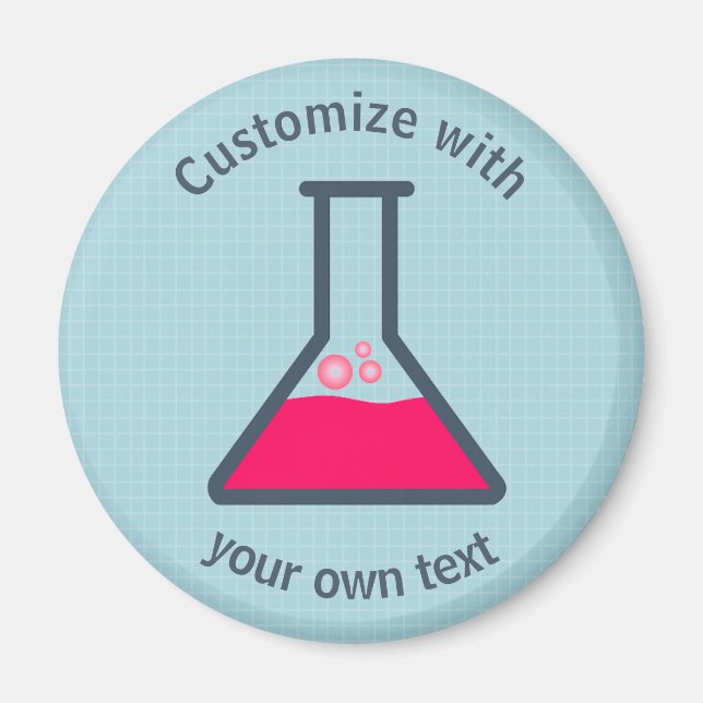 Erlenmeyer Flask Science Benutzerdefinierter Text Magnet (Vorne)