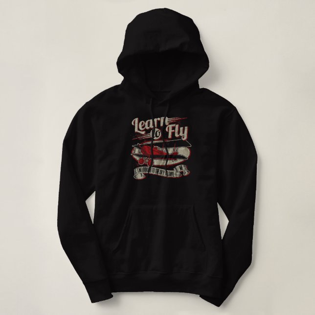 Erlernen, originell zu fliegen hoodie (Design vorne)