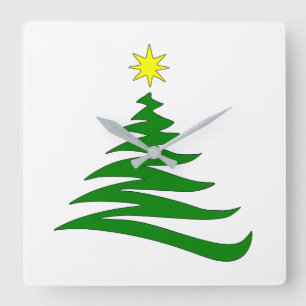 **ERLEUCHTEN SIE DEN WEIHNACHTSBAUM** QUADRATISCHE WANDUHR