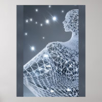 Erleuchtete AI Fantasy Art Print Portrait Luminary