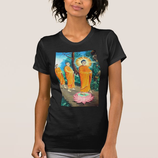 Erleuchtete Buddhisten in orangefarbenen Roben T-Shirt (Vorderseite)