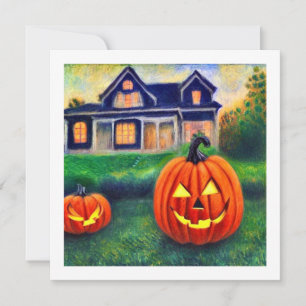 Erleuchtete Halloween-Kürbisse Karte