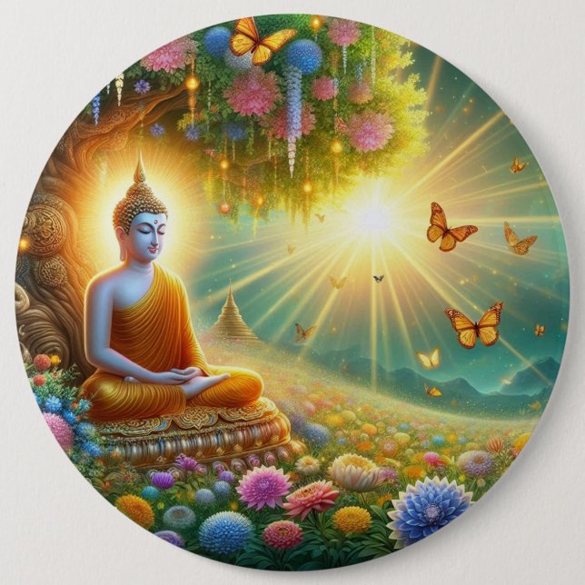 Erleuchtete Stille: Lord Buddha Wallpaper Button (Vorderseite)