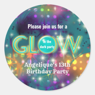 Erleuchtung in den dunklen Kids Neon Party Feiern Runder Aufkleber