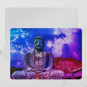 Erleuchtung vermittelt Buddha Statuenfarbe Einladung