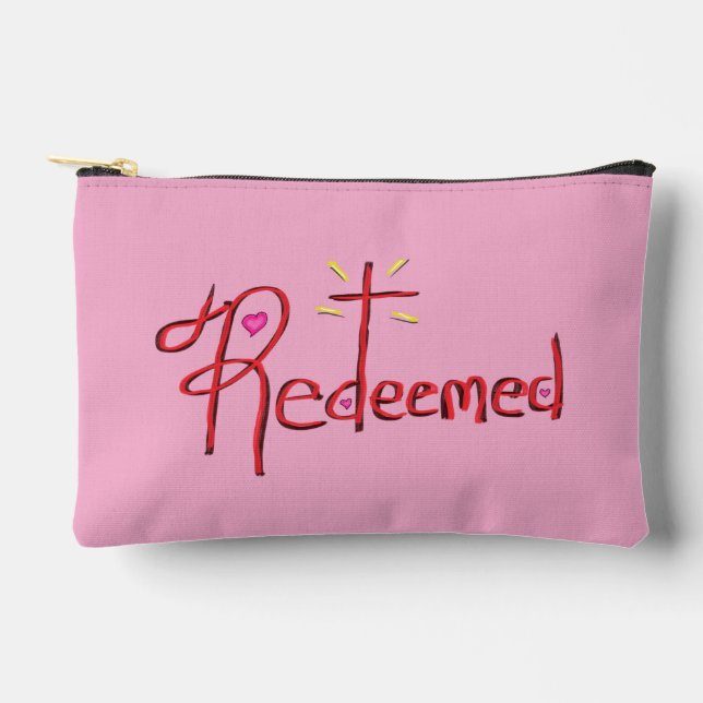 "Erlöst" Schwarz-Rosa-Zubehörtasche Zubehörtasche (Vorderseite)