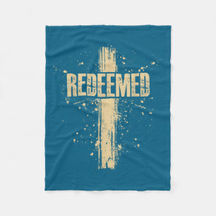 Erlöster Jesus Kreuz Nägel Glaube Schrift Design Fleecedecke