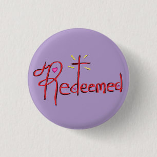 "Erlöstes" Christliches Glaubenskreuz Button