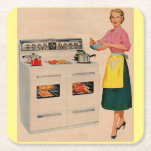 Erma und ihr doppelt-barreled Ofen Rechteckiger Pappuntersetzer