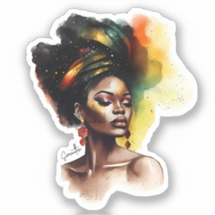 Ermächtigte afroamerikanische Frau (2) Aufkleber