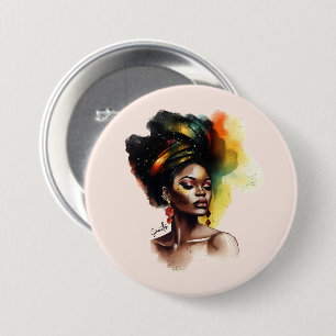 Ermächtigte afroamerikanische Frau (2) Button