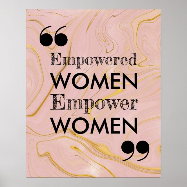 Ermächtigte Frauen marbeln Inspirierend Zitat-Post Poster (Vorne)