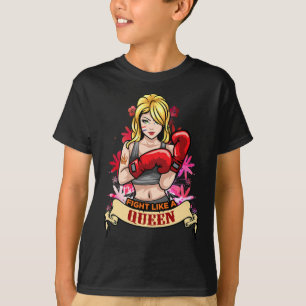 Ermächtigte starke Frau Boxen Kickboxen Mädchen Fi T-Shirt