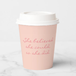 Ermächtigung der Arbeit Kaffee nehmen Chic Pink Wh Pappbecher