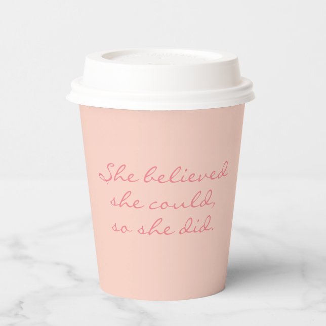 Ermächtigung der Arbeit Kaffee nehmen Chic Pink Wh Pappbecher (Links)