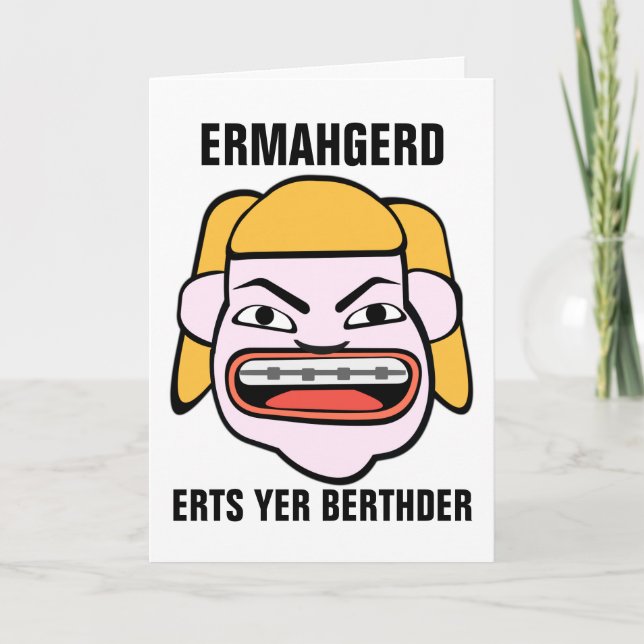 Ermahgerd Herper Berthder Karte (Vorderseite)