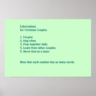 Ermahnungen für Christliche Paare Poster