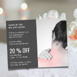 Ermäßigung für Elegantes Foto Massage Therapist Flyer<br><div class="desc">Eleganter Flyer,  Coupon Design Vorlage mit einem beruflichen Studio-Foto. Perfektes Marketing Tool für Ihre Kunden. Dieser Flyer ist vollständig anpassbar,  Sie können Ihre persönlichen Daten einfach hinzufügen. Wenn Sie Hilfe benötigen,  um es anzupassen,  kontaktieren Sie uns bitte. Sie können dieses Produkt mit Visitenkarten abgleichen.</div>