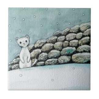 Ermine im Schnee Fliese