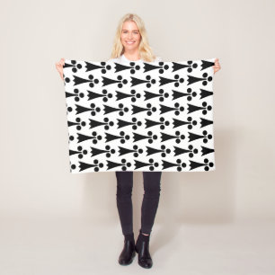 Ermine Pattern, mittelalterliches Muster, Schwarz  Fleecedecke