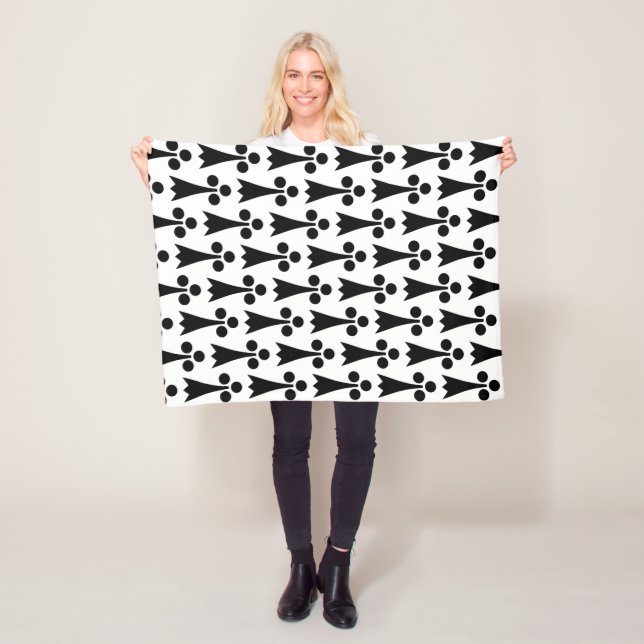 Ermine Pattern, mittelalterliches Muster, Schwarz  Fleecedecke (Beispiel)