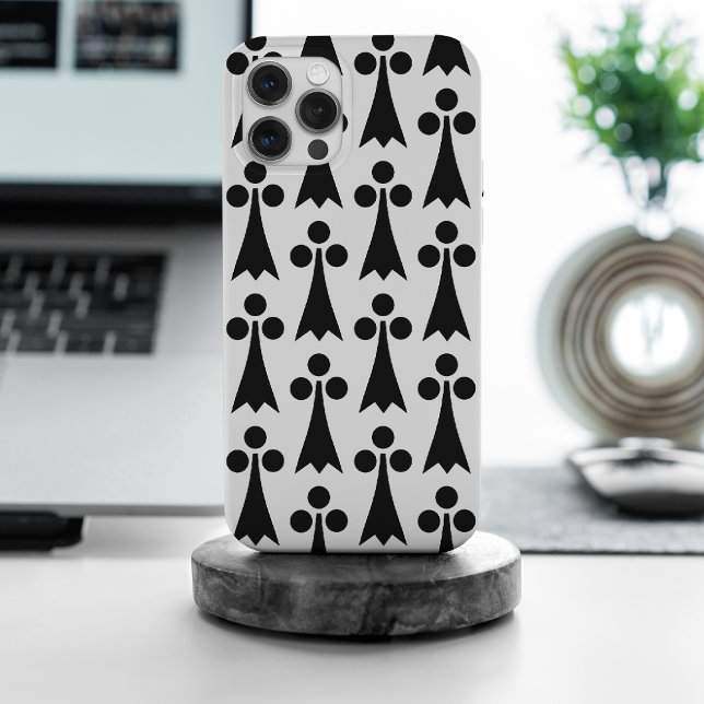 Ermine Pattern, mittelalterliches Muster, Schwarz  iPhone 15 Pro Max Hülle (Von Creator hochgeladen)