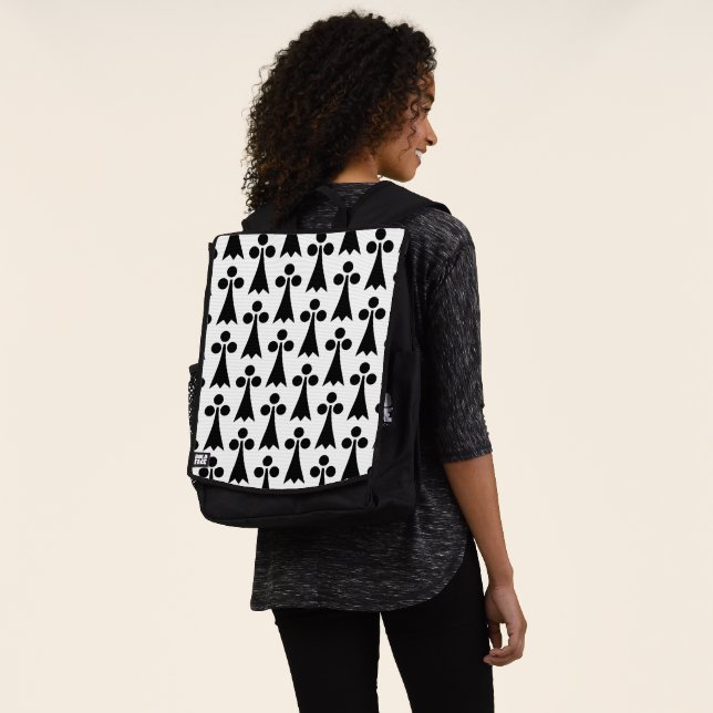 Ermine Pattern, mittelalterliches Muster, Schwarz  Rucksack (Ausgewaschen)