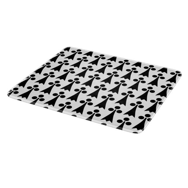 Ermine Pattern, mittelalterliches Muster, Schwarz  Schneidebrett (Ecke)