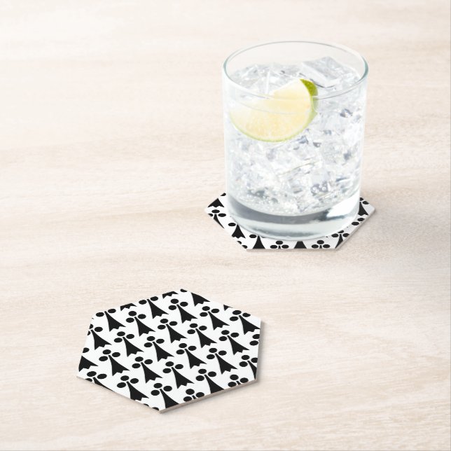 Ermine Pattern, mittelalterliches Muster, Schwarz  Untersetzer (Vor Ort)
