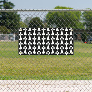 Ermine Pattern, mittelalterliches Muster, weiß auf Banner