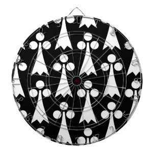 Ermine Pattern, mittelalterliches Muster, weiß auf Dartscheibe
