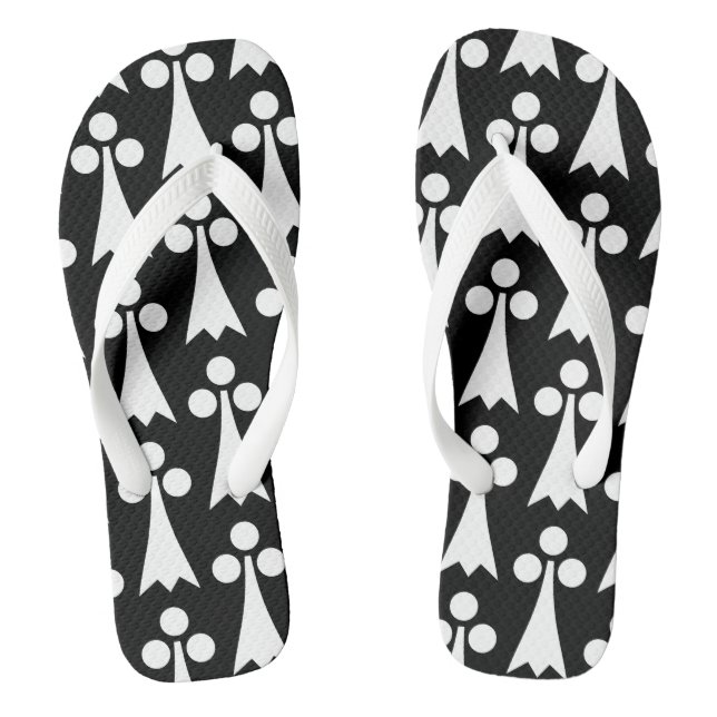 Ermine Pattern, mittelalterliches Muster, weiß auf Flip Flops (Fußbett)