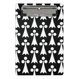 Ermine Pattern, mittelalterliches Muster, weiß auf Mini Klemmbrett
