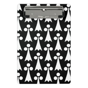 Ermine Pattern, mittelalterliches Muster, weiß auf Mini Klemmbrett