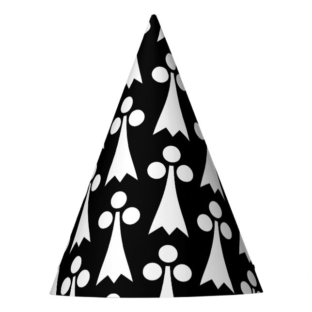 Ermine Pattern, mittelalterliches Muster, weiß auf Partyhütchen (Vorderseite)