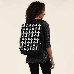 Ermine Pattern, mittelalterliches Muster, weiß auf Rucksack