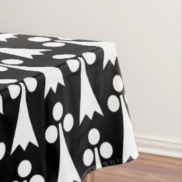 Ermine Pattern, mittelalterliches Muster, weiß auf Tischdecke