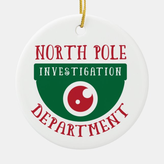 Ermittlungsabteilung in Nordpol Weihnachten Keramik Ornament (Vorne)