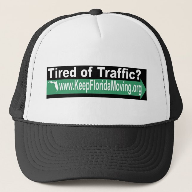 Ermüdet vom Verkehrshut Truckerkappe (Vorderseite)