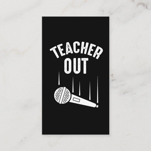 Ermüdete Lehrerin aus dem Mic Drop Rente Visitenkarte (Vorderseite)