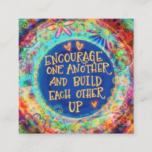 "ermutigen einander" Inspirivity Kindcards Quadratische Visitenkarte