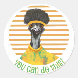 Ermutigen Sie den fröhlichen Emu Bird - Sie können Runder Aufkleber