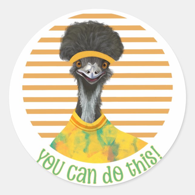 Ermutigen Sie den fröhlichen Emu Bird - Sie können Runder Aufkleber (Vorderseite)