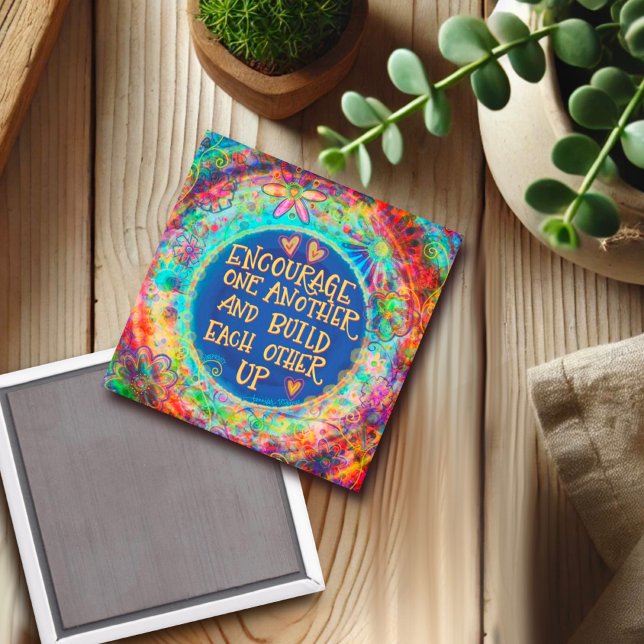 Ermutigen Sie sich gegenseitig farbenfrohe Inspira Magnet (Von Creator hochgeladen)