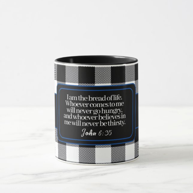 Ermutigend für die Bibel Verse, Schwarz und Weiß K Tasse (Zentrum)