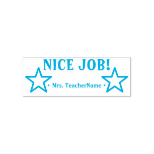 Ermutigend "NICE JOB!" + Benutzerdefinierter Lernn Permastempel